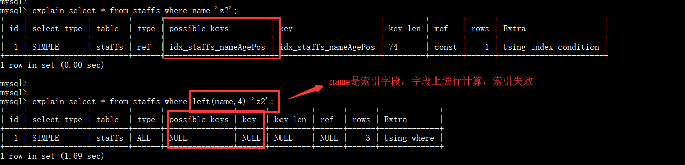 Mysql 索引优化以及口诀 Mysql 索引优化以及口诀