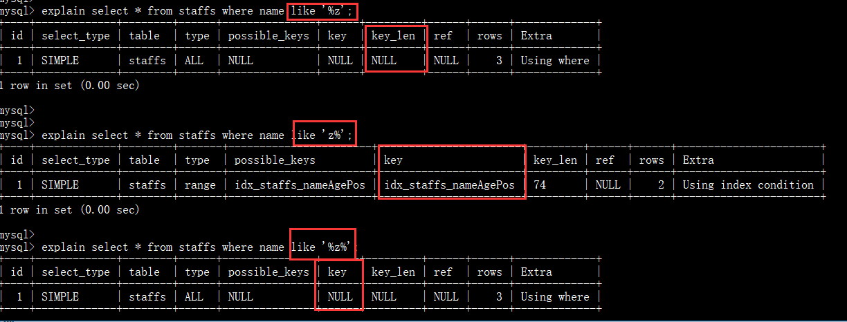 Mysql 索引优化以及口诀 Mysql 索引优化以及口诀