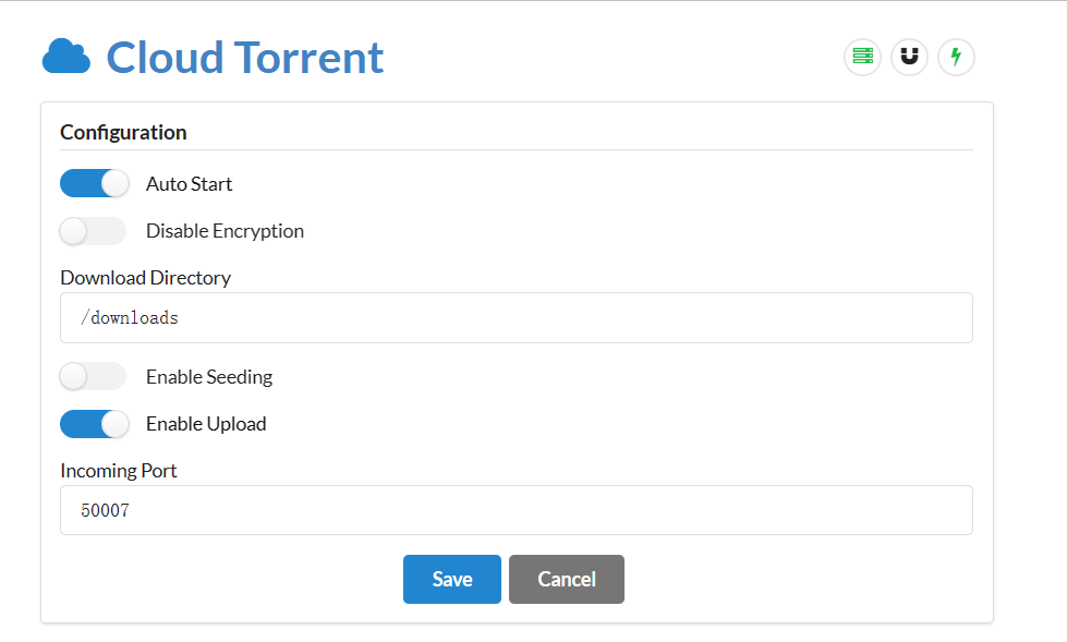 Docker 安装种子下载器 cloud-torrent Docker 安装种子下载器 cloud-torrent