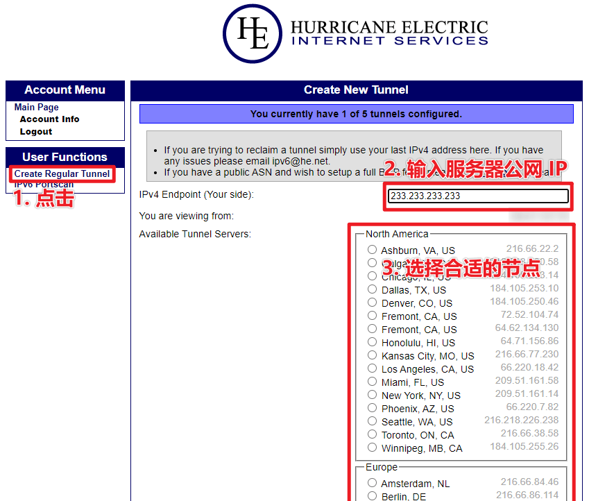 使用 HE 隧道给云服务器添加 ipv6 地址 使用 HE 隧道给云服务器添加 ipv6 地址