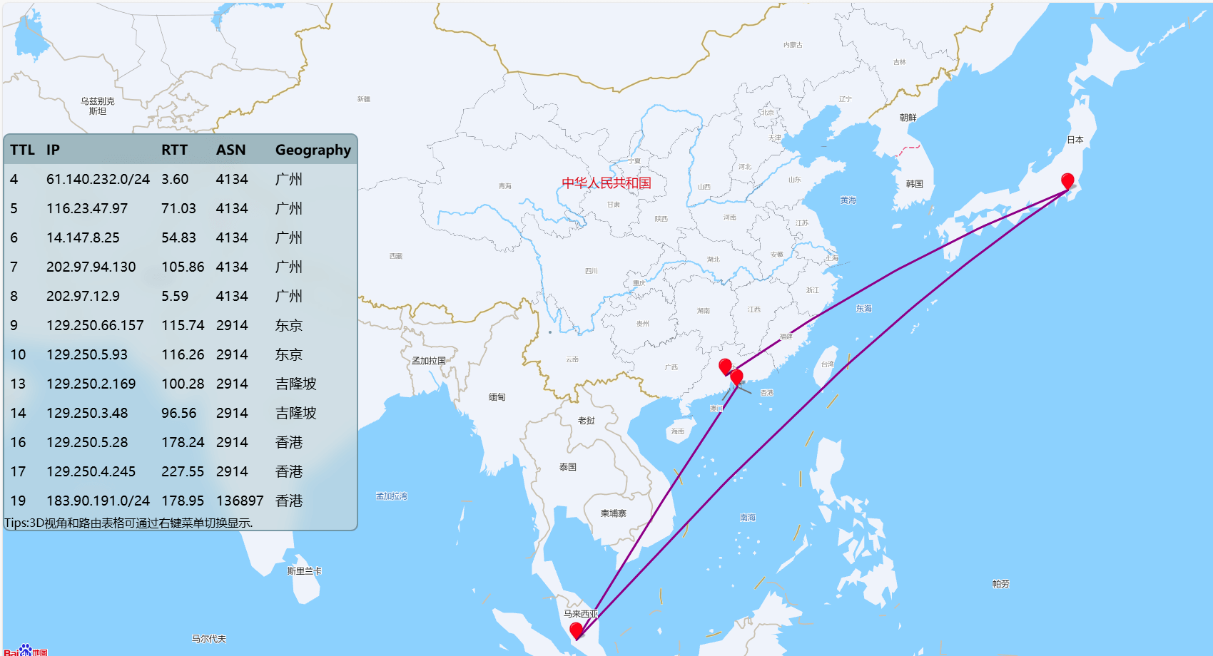 Nexttrace 可视化网络路由工具 Nexttrace 可视化网络路由工具